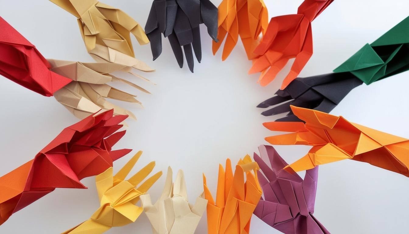 peoples hands in a circle